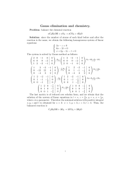 Gauss elimination and chemistry.