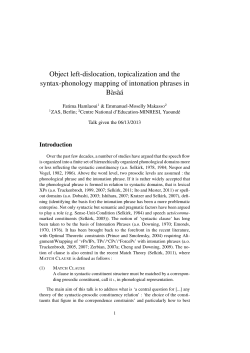 Object left-dislocation, topicalization and the syntax