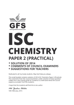 ISC 2014 Chemistry Practical