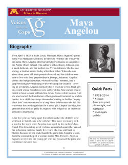 Maya Angelou - University of Minnesota