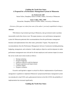 Guiding the North Star State: A Proposal for a Performance