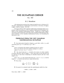 the olympiad corner - Canadian Mathematical Society