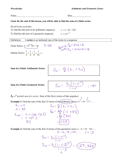 Precalculus Arithmetic and Geometric Series