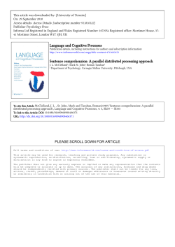 Sentence comprehension - Center for Neural Basis of Cognition