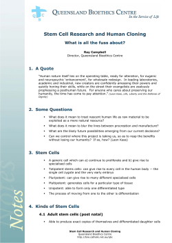 Notes - Queensland Bioethics Centre