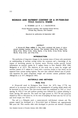 biomass and nutrient content of a 29-year-old pinus radiata