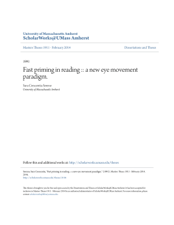 Fast priming in reading - ScholarWorks@UMass Amherst
