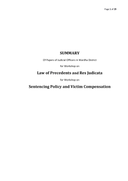 Law of Precedents and Res Judicata