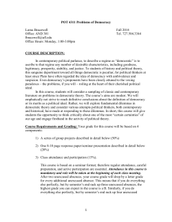 POT 4311 Problems of Democracy Syllabus - People