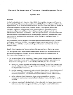 Charter of the Department of Commerce labor