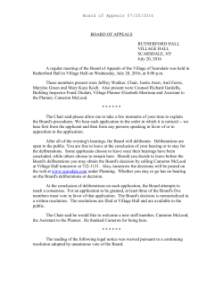 Board of Appeals 07/20/2016 BOARD OF APPEALS RUTHERFORD