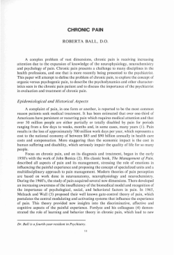 Chronic Pain - Jefferson Digital Commons