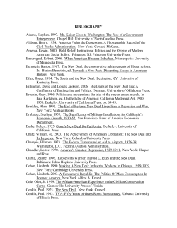 New Deal bibliography 1.1