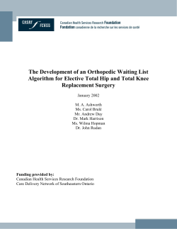 The Development of an Orthopedic Waiting List Algorithm for