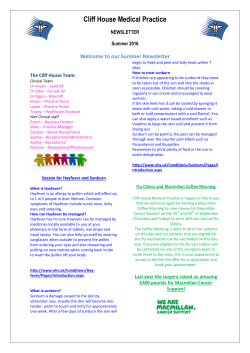 Read our Newsletter - Cliff House Medical Practice