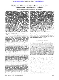 The Functional Expression of Tissue Factor by