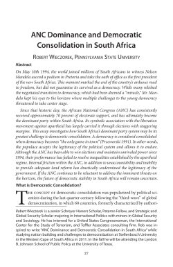 ANC Dominance and Democratic Consolidation in South Africa