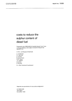 costs to reduce the sulphur content of diesel fuel