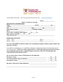 CLINICAL ASSESSMENT SUMMARY - Granite City Counseling, LLC