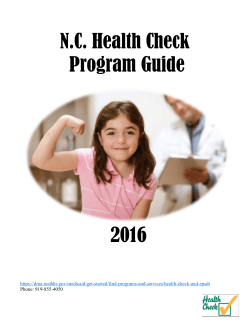 NC Health Check Program Guide 2016