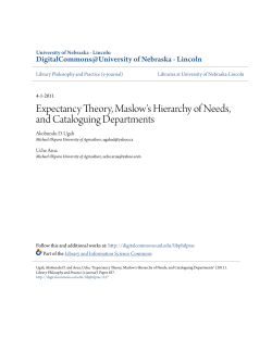 Expectancy Theory, Maslow`s Hierarchy of Needs, and Cataloguing