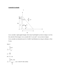 Centroid of a triangle Let us consider a right angled triangle with a