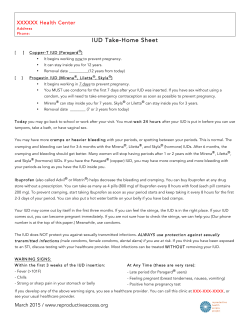 IUD Take-Home Sheet - Reproductive Health Access Project
