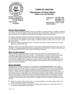 Snow Policy - Town of Groton
