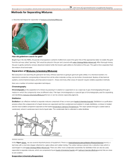 Methods for Separating Mixtures