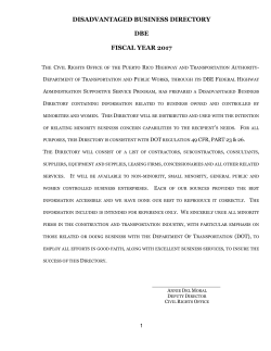 disadvantaged business directory dbe fiscal year 2017