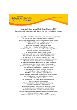 Merit Awards 2017 - Aberystwyth University