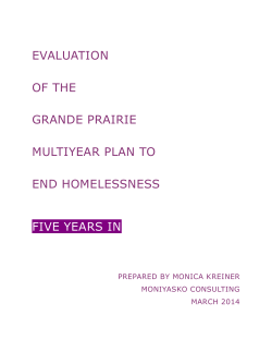 evaluation of the grande prairie multiyear plan to end homelessness