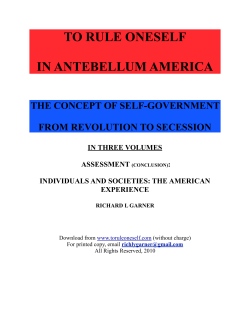 Assessment - To Rule Oneself in Antebellum America