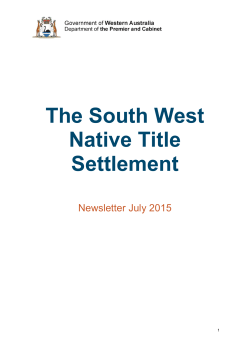 The South West Native Title Settlement