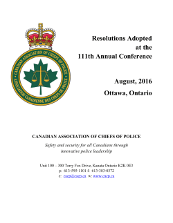 CACP Resolutions 2016 - Canadian Association of Chiefs of Police