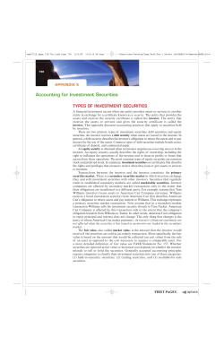 Accounting for Investment Securities