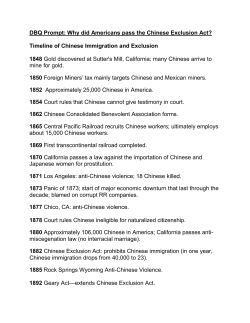 DBQ Prompt: Why did Americans pass the Chinese Exclusion Act