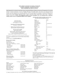 2016 Commercial Marine Fishing Regulations