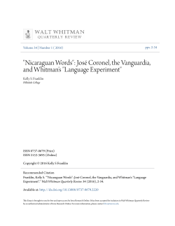 "Nicaraguan Words": Jos&Atilde;&copy; Coronel, the