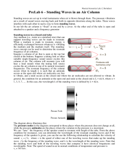 PreLab 6 &ndash; Standing Waves in an Air Column