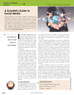 A Scientist`s Guide to Social Media