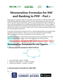 Mensuration Formulas for SSC and Banking in PDF - Part 1