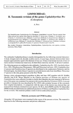 LIMNICHIDAE: II. Taxonomic revision of the genus Cephalobyrrhus Pic