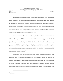 Sweden`s Swedishest Words - Create and Use Your home.uchicago