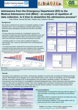 Admissions from the Emergency Department to the Medical