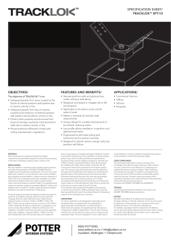 Specification Sheet 50kg - Potter Interior Systems