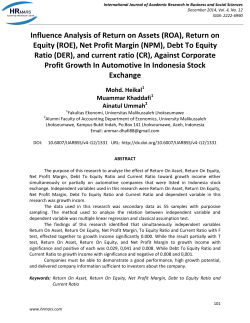 Influence Analysis of Return on Assets (ROA)
