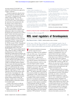 ROS: novel regulators of thrombopoiesis