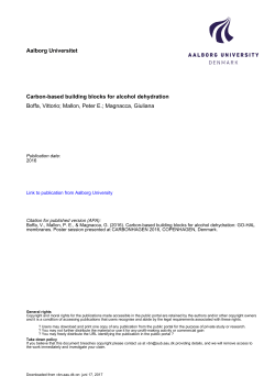 Carbon-based building blocks for alcohol dehydration - VBN
