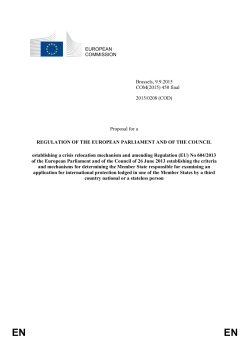 EUROPEAN COMMISSION Brussels, 9.9.2015 COM(2015) 450 final